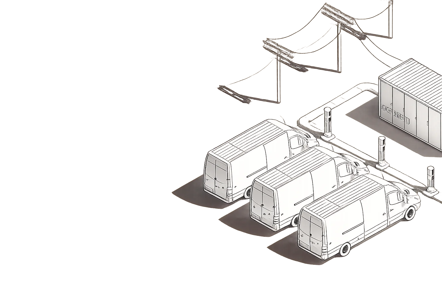 Vehicle-to-Grid fleet charging illustration