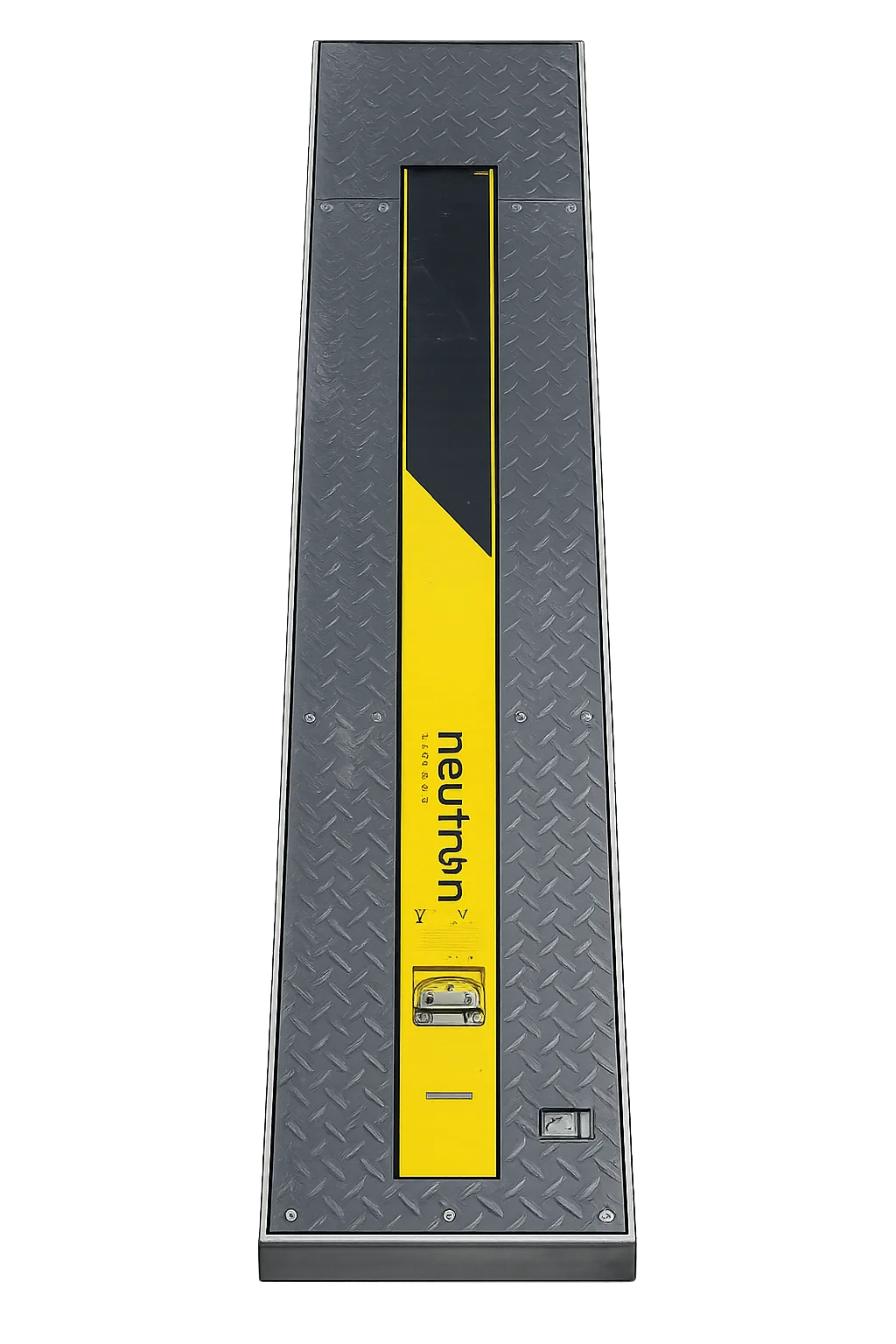 Neutron NSNF0015GRC in-ground EV charger flush with depot tarmac, top-down view