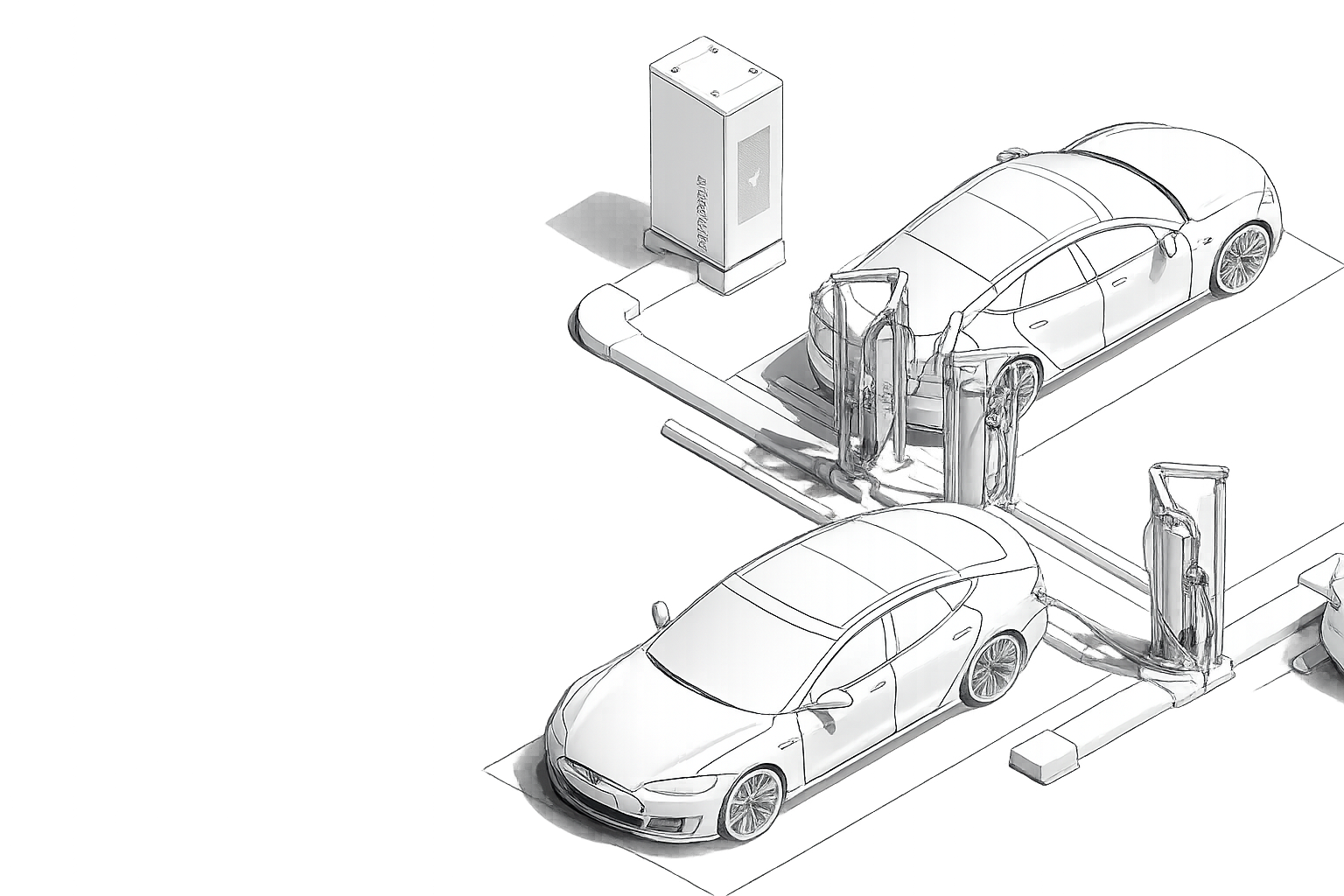 Neutron Modular Group Charging System architecture: one Master Unit distributing power to multiple terminal types